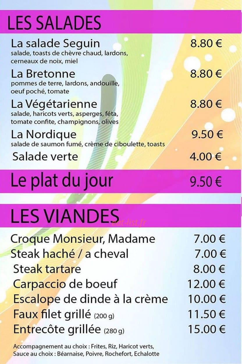 Dance VS bar — carte page 2