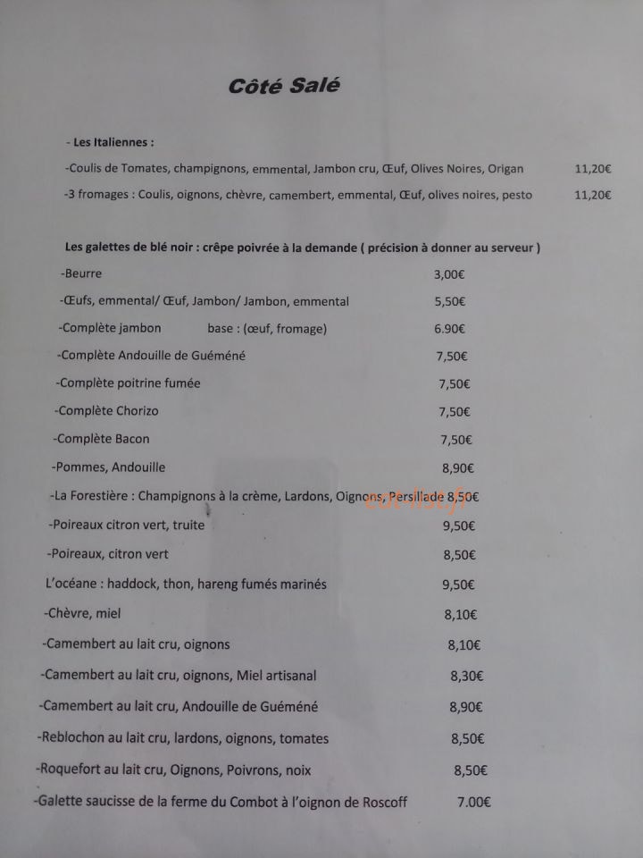 L'Escale Gourmande — carte page 1