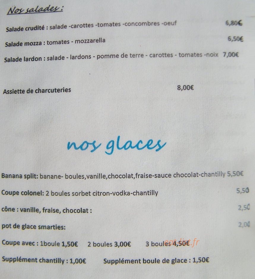 La crêperie la concarne — carte page 2