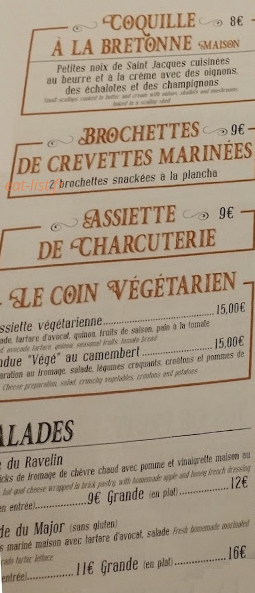 La Porte Au vin — carte page 1