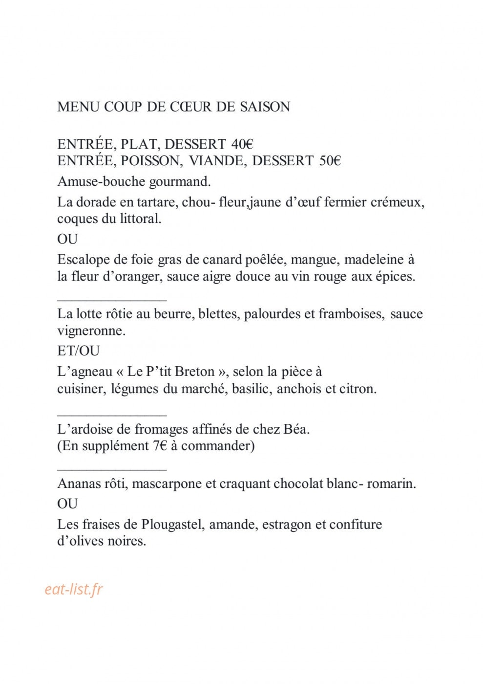 Le Flaveur — carte page 2