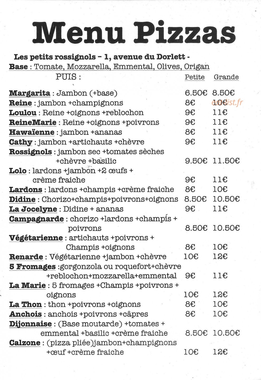 Les petits rossignols — carte page 2
