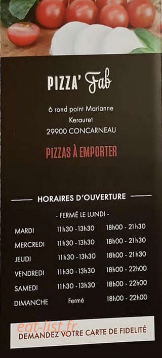 Pizza fab — carte page 6