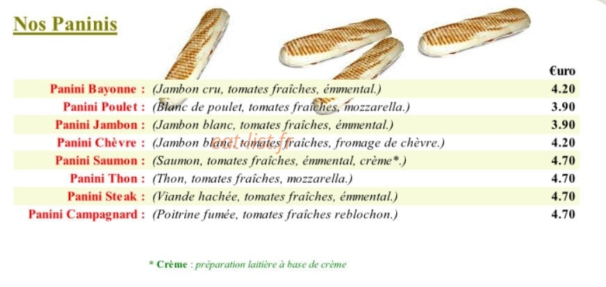 Presto Pizz — carte page 3