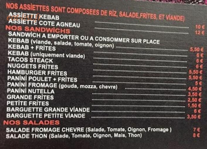 Chez Cetin Tacos — carte page 2