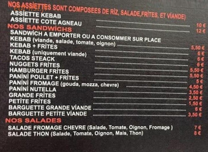 Chez Cetin — carte page 2