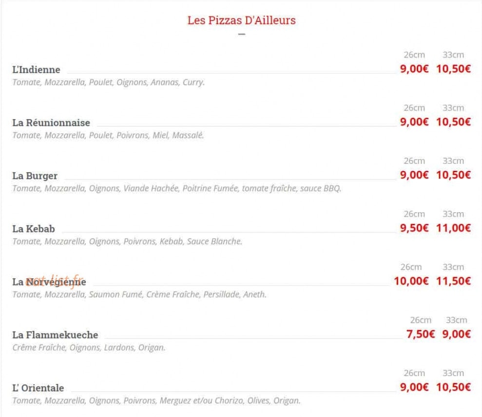 Breizh Pizza — carte page 3