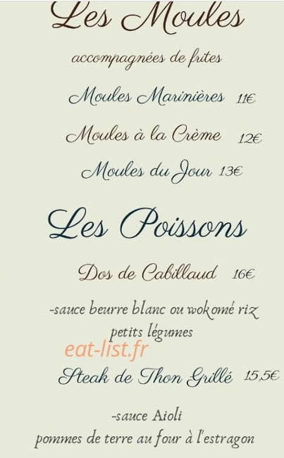 Chez Yvonne — carte page 2