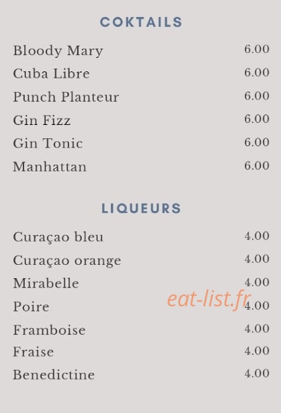 Chez Yvonne — carte page 5