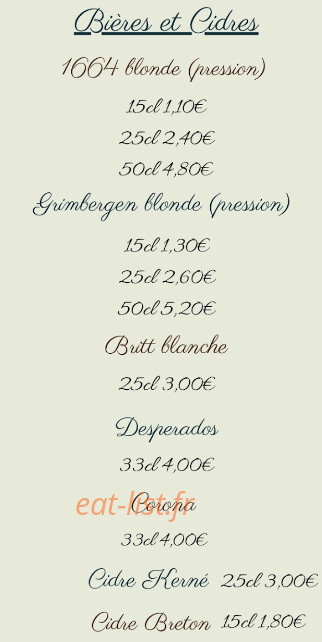 Chez Yvonne — carte page 3