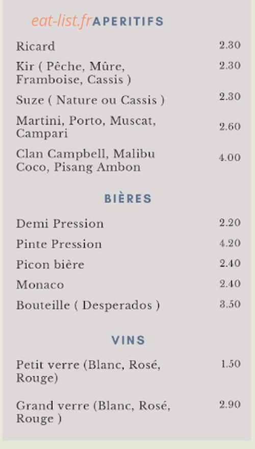 Chez Yvonne — carte page 7