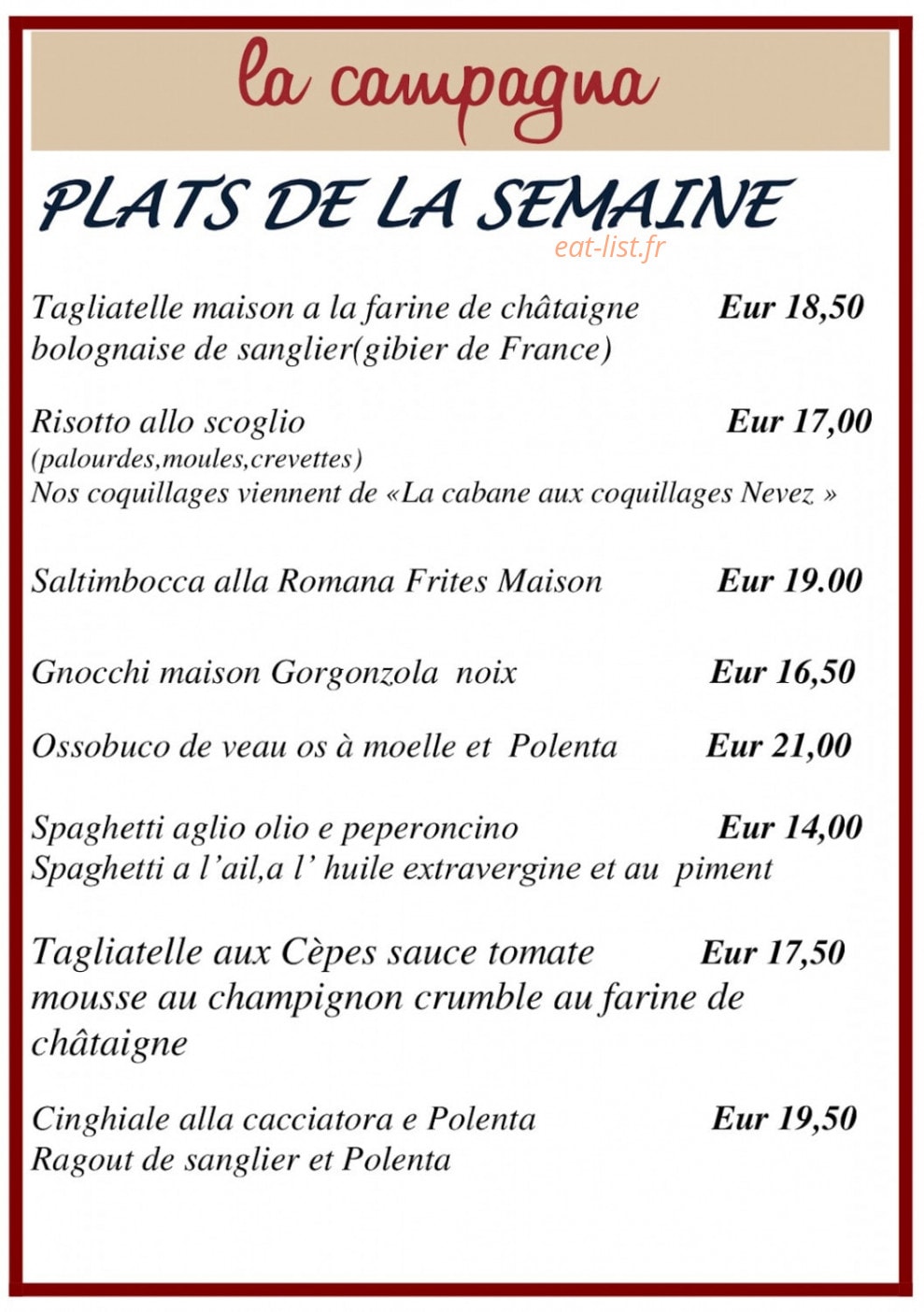 La Campagna — carte page 2