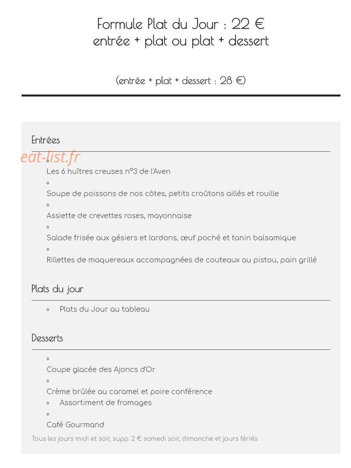 Les Ajoncs d'Or — carte page 6