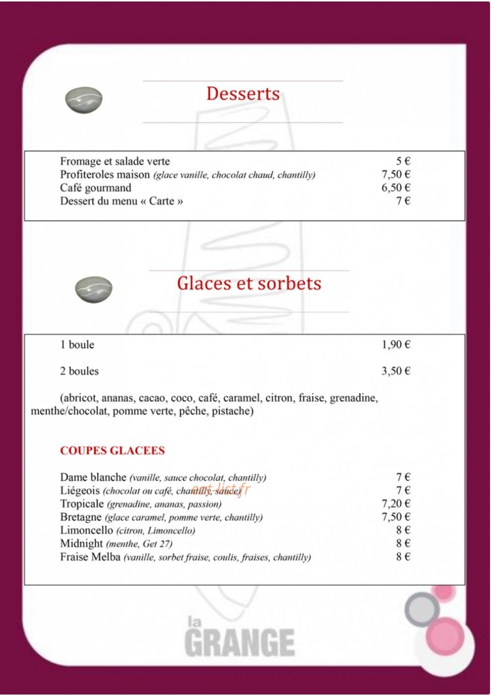 La Grange — carte page 5