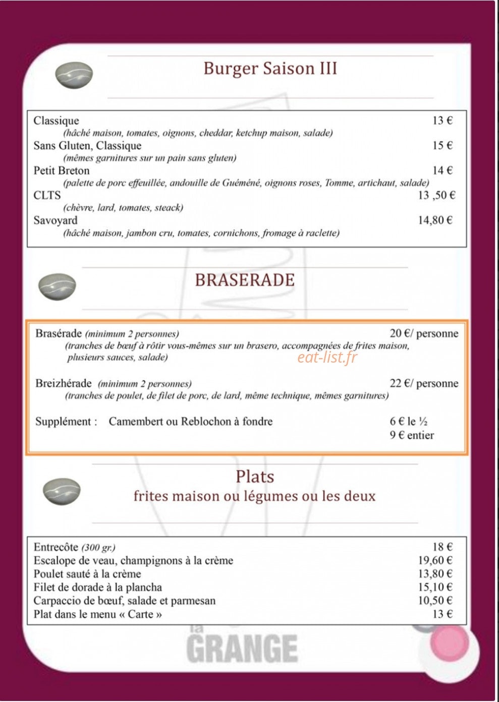 La Grange — carte page 2