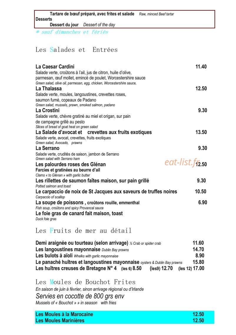 Café Foutu — carte page 3