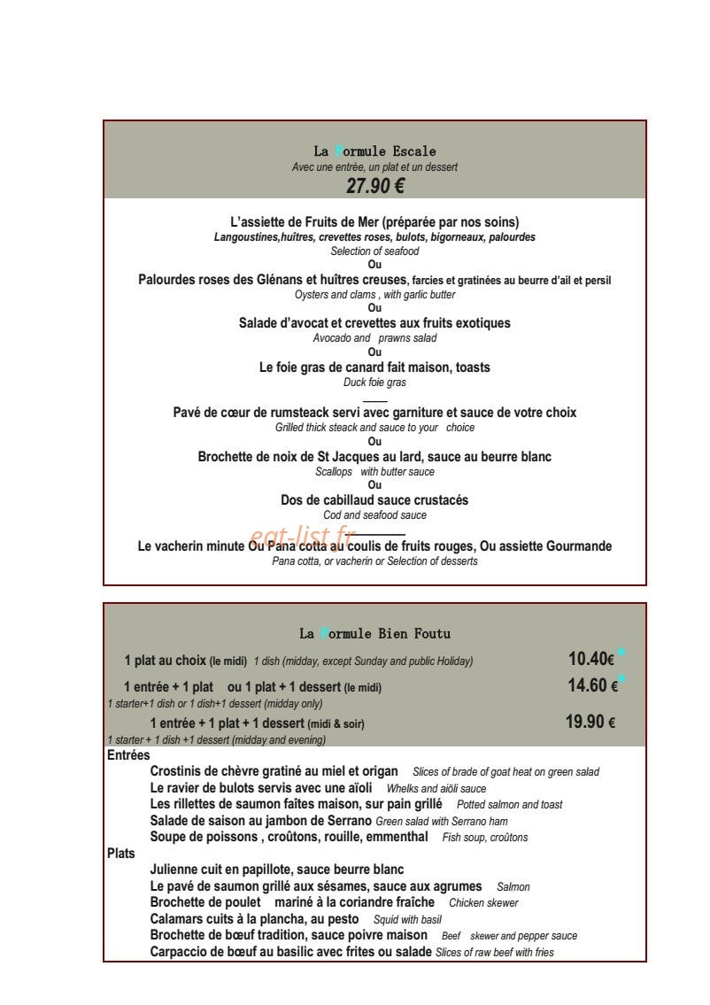 Café Foutu — carte page 2