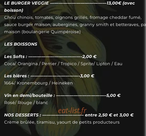 L'Eau à la Bouche — carte page 2