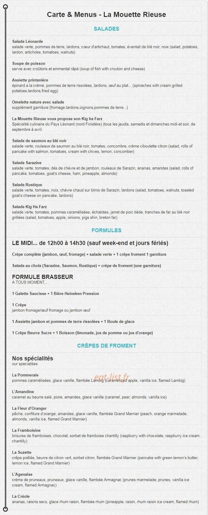 La Mouette Rieuse — carte page 1