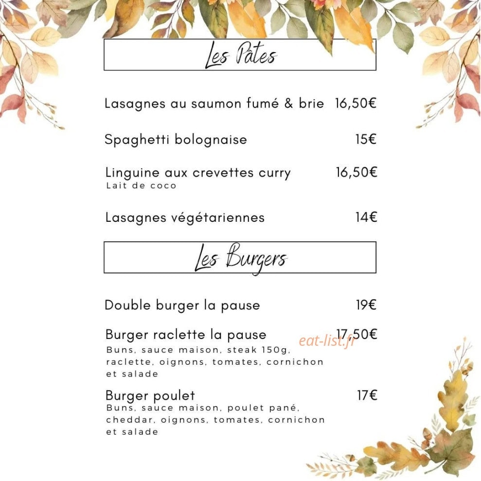 La Pause — carte page 3