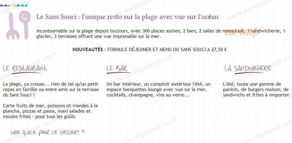 Le Sans Souci — carte page 1