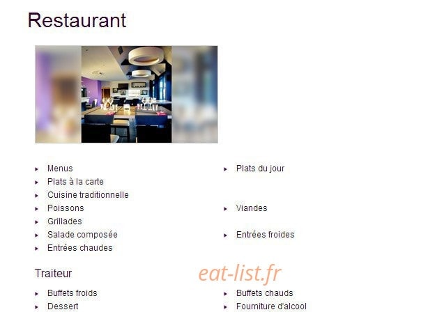 Le bistro du golf — carte page 1