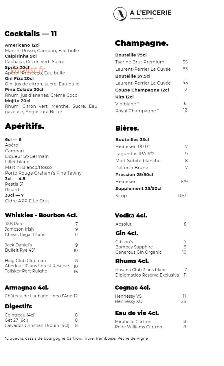 A l'Epicerie — carte page 7