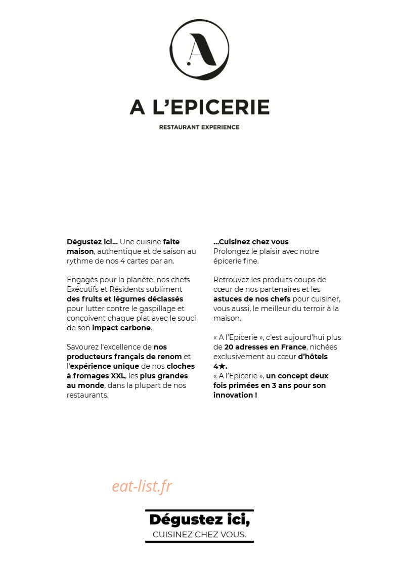 A l'Epicerie — carte page 2