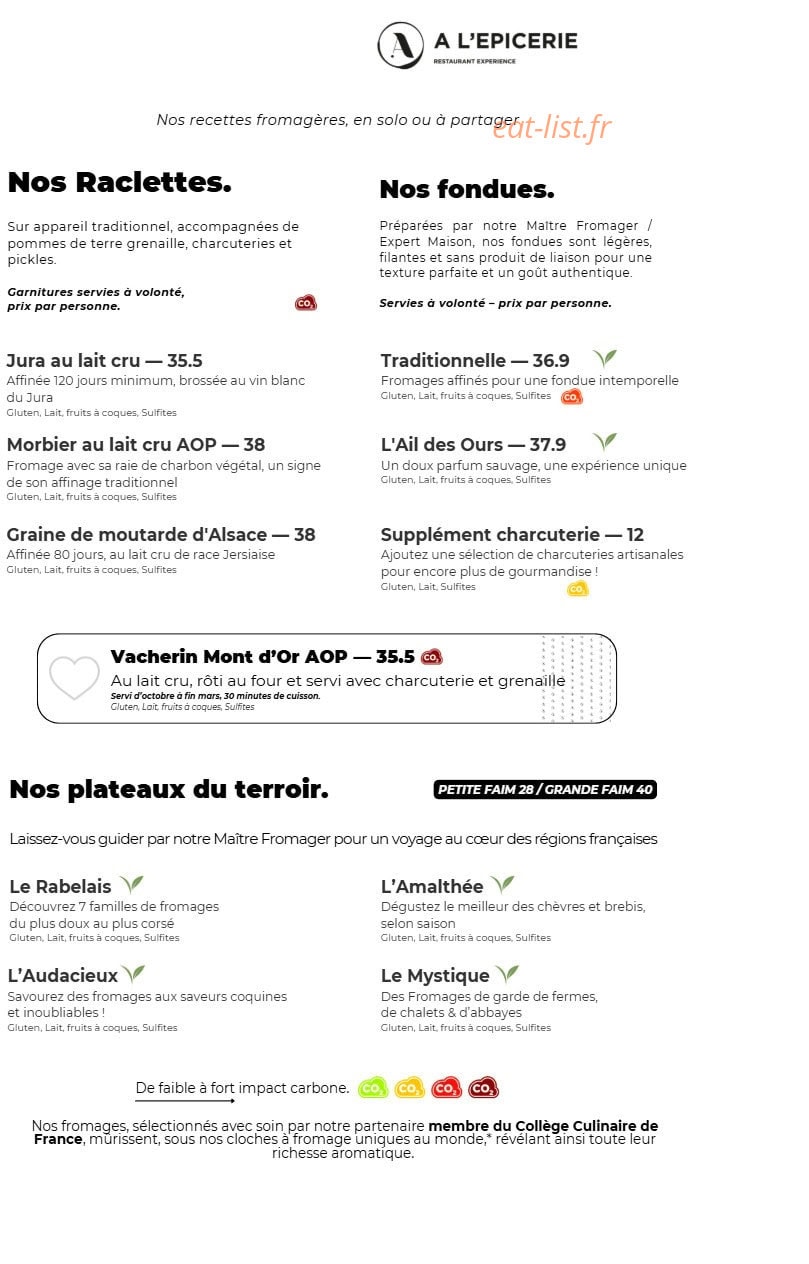 A l'Epicerie — carte page 5