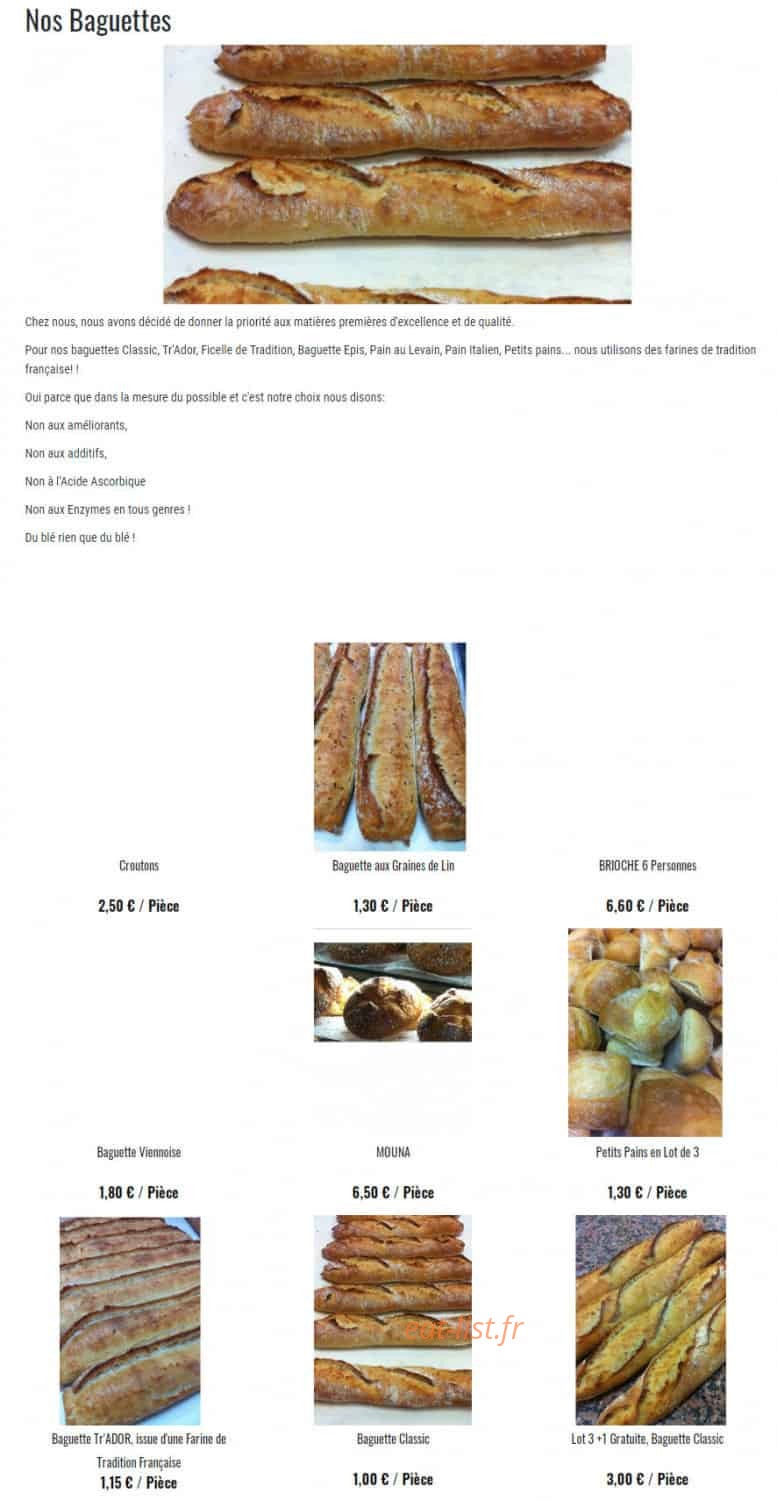 Ador Le Pain — carte page 3