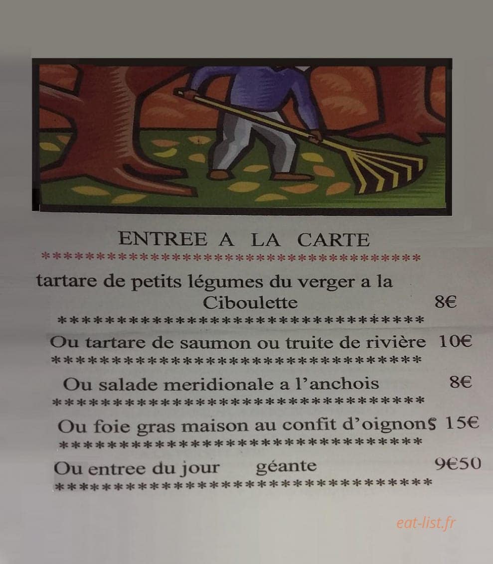 Auberge Des Garrigues — carte page 1