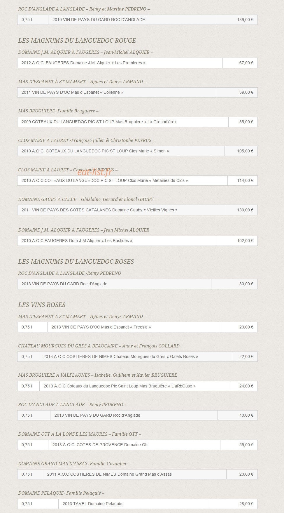 Aux Plaisirs Des Halles — carte page 13