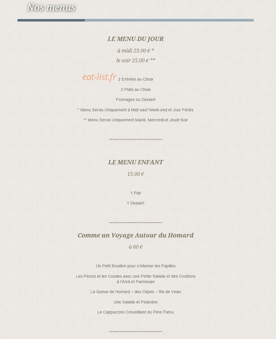 Aux Plaisirs Des Halles — carte page 2