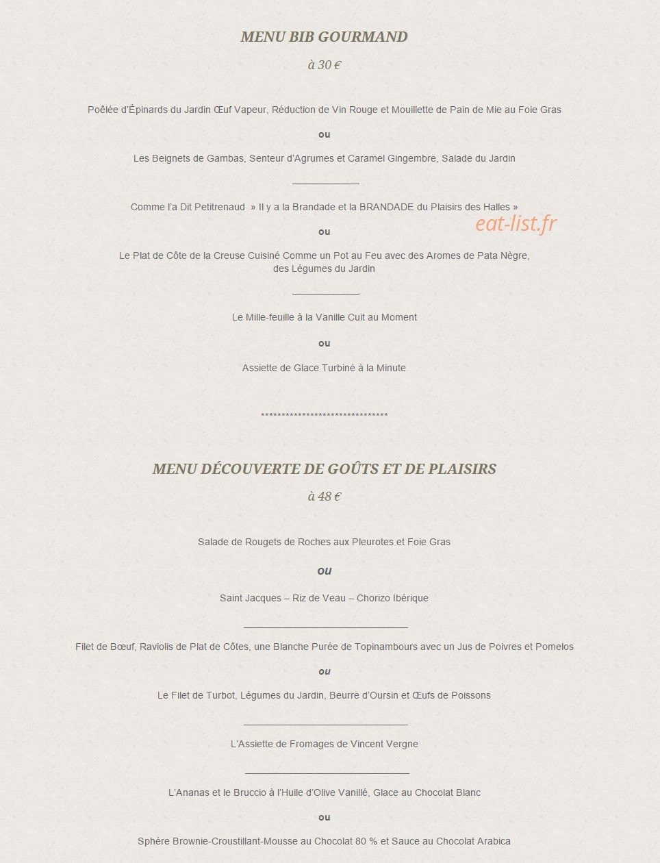 Aux Plaisirs Des Halles — carte page 3