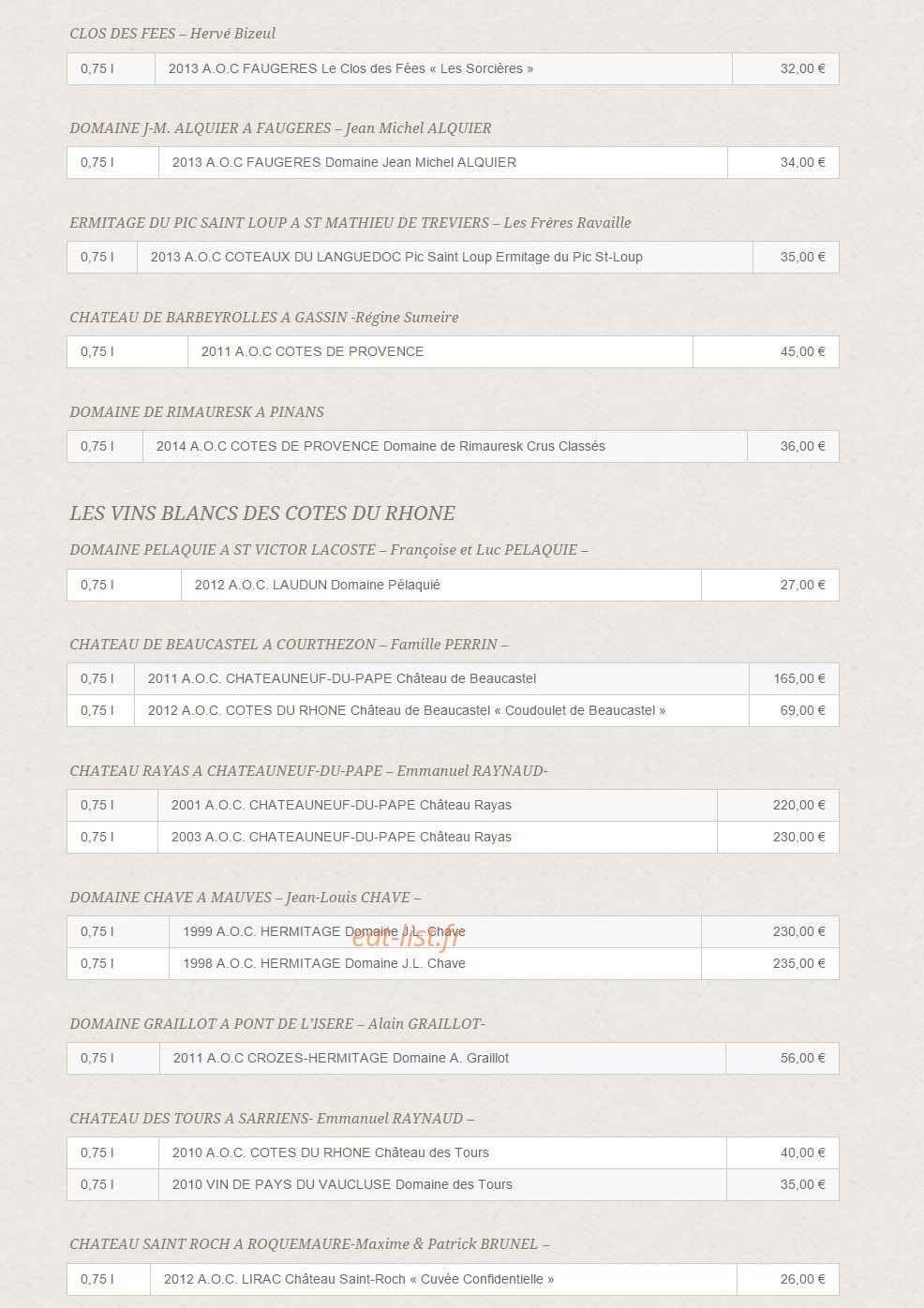 Aux Plaisirs Des Halles — carte page 14