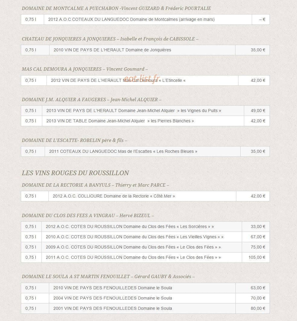 Aux Plaisirs Des Halles — carte page 8