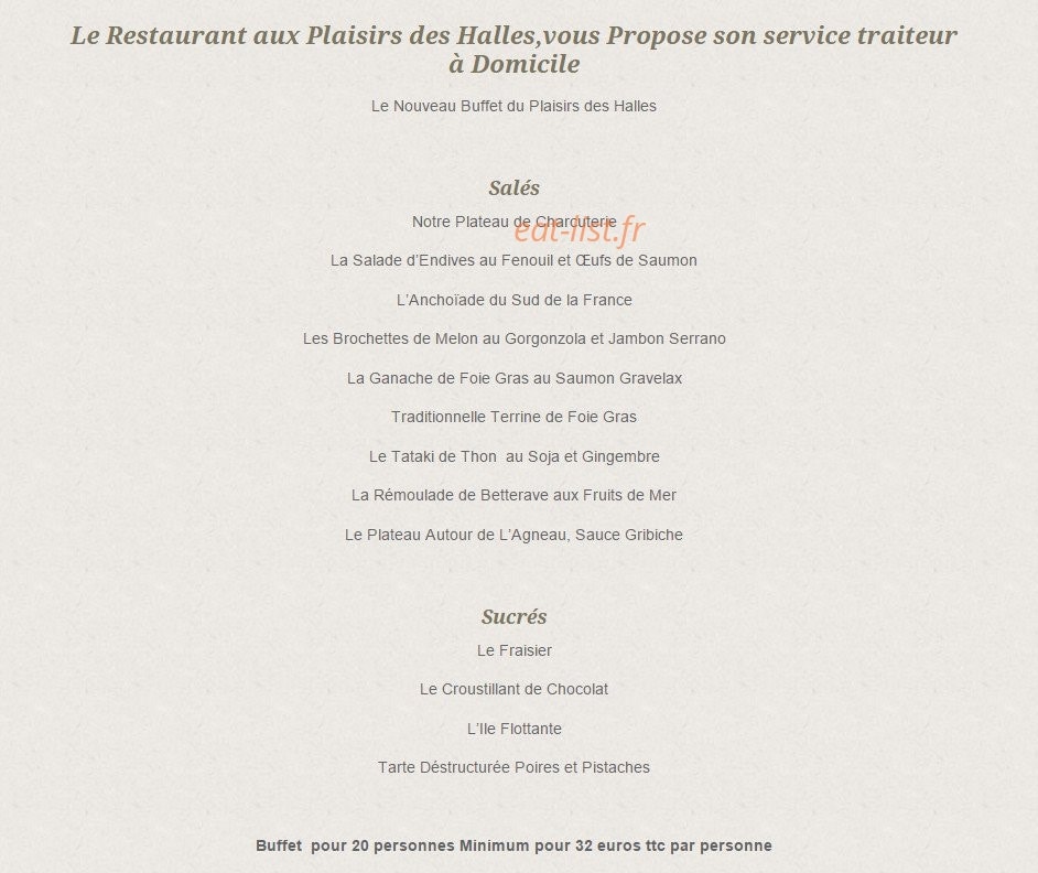 Aux Plaisirs Des Halles — carte page 4