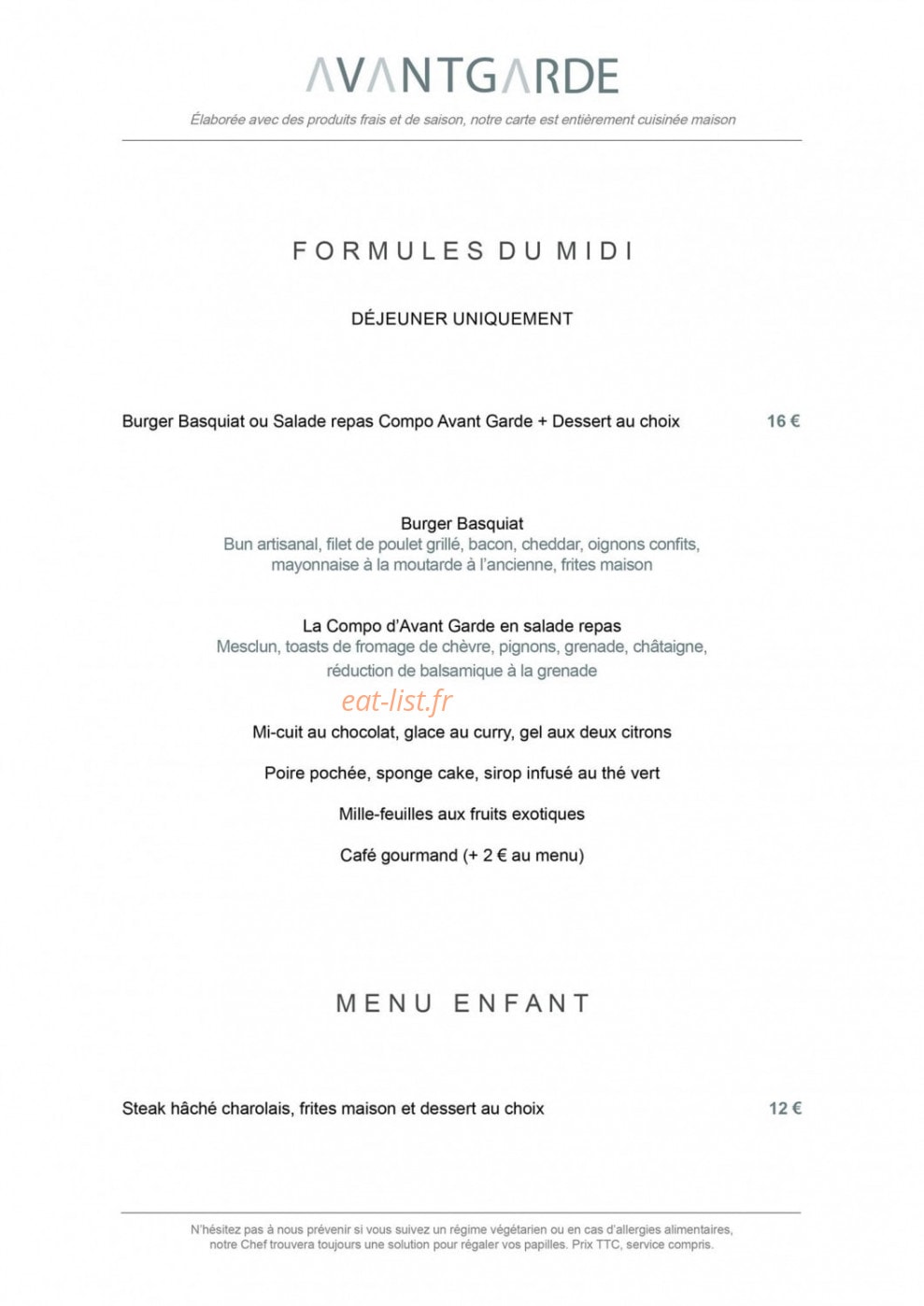 Avant Garde — carte page 4