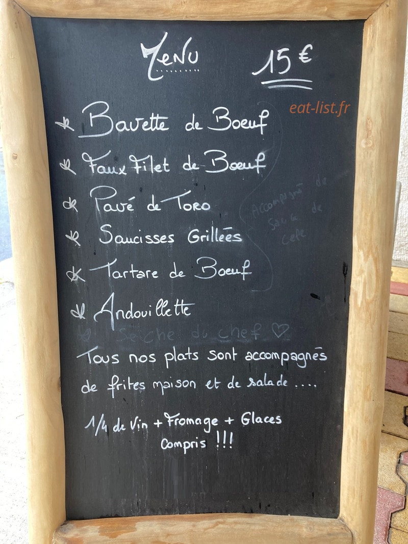 Bar des Rosiers — carte page 1