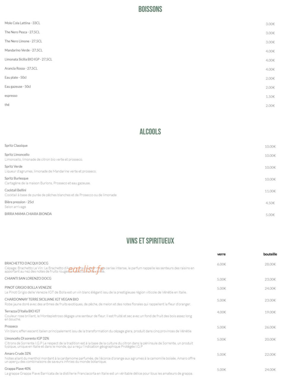 Barancini — carte page 3