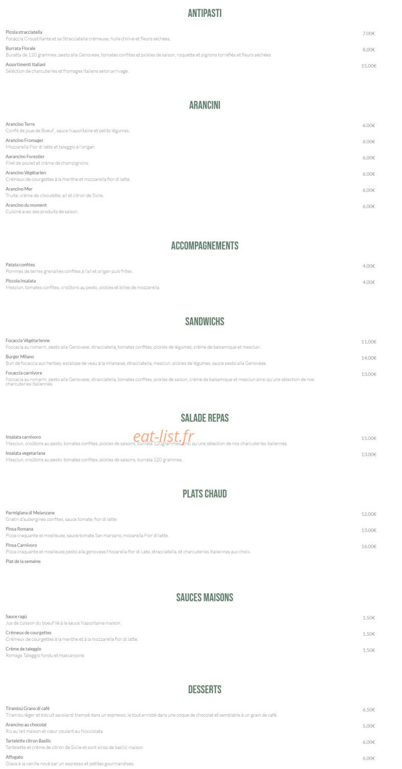 Barancini — carte page 1