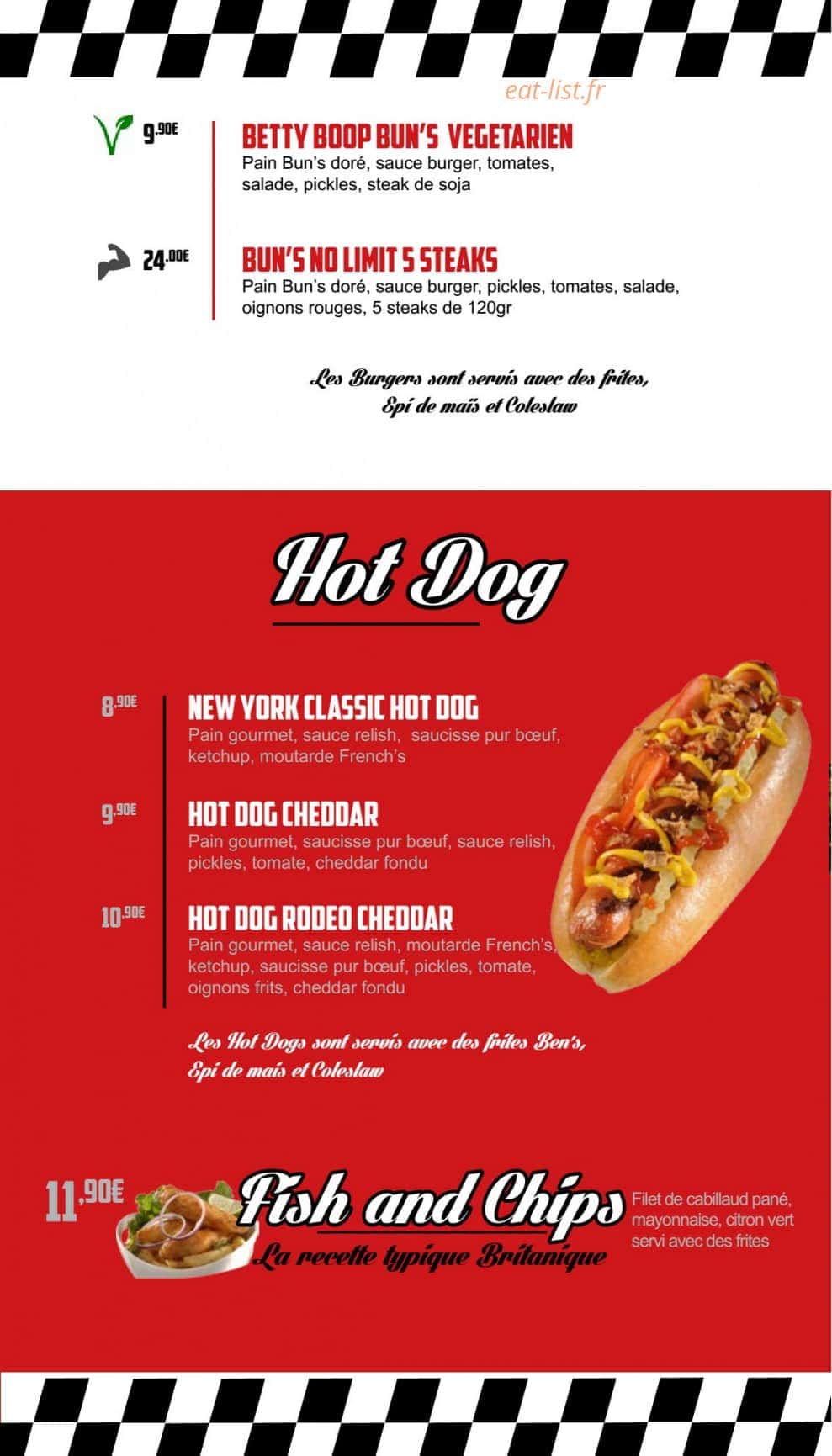 Ben's Diner — carte page 5