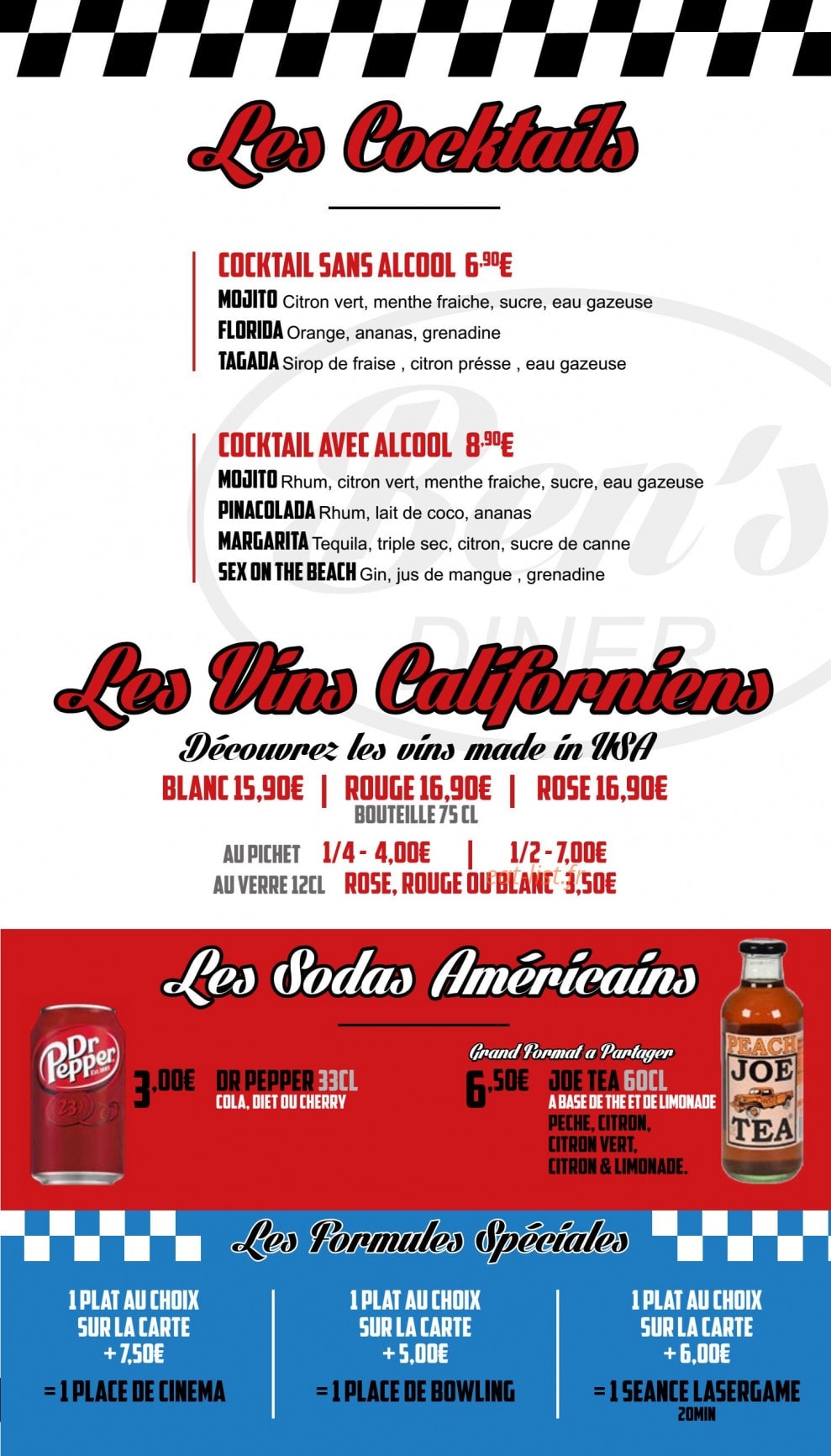 Ben's Diner — carte page 11