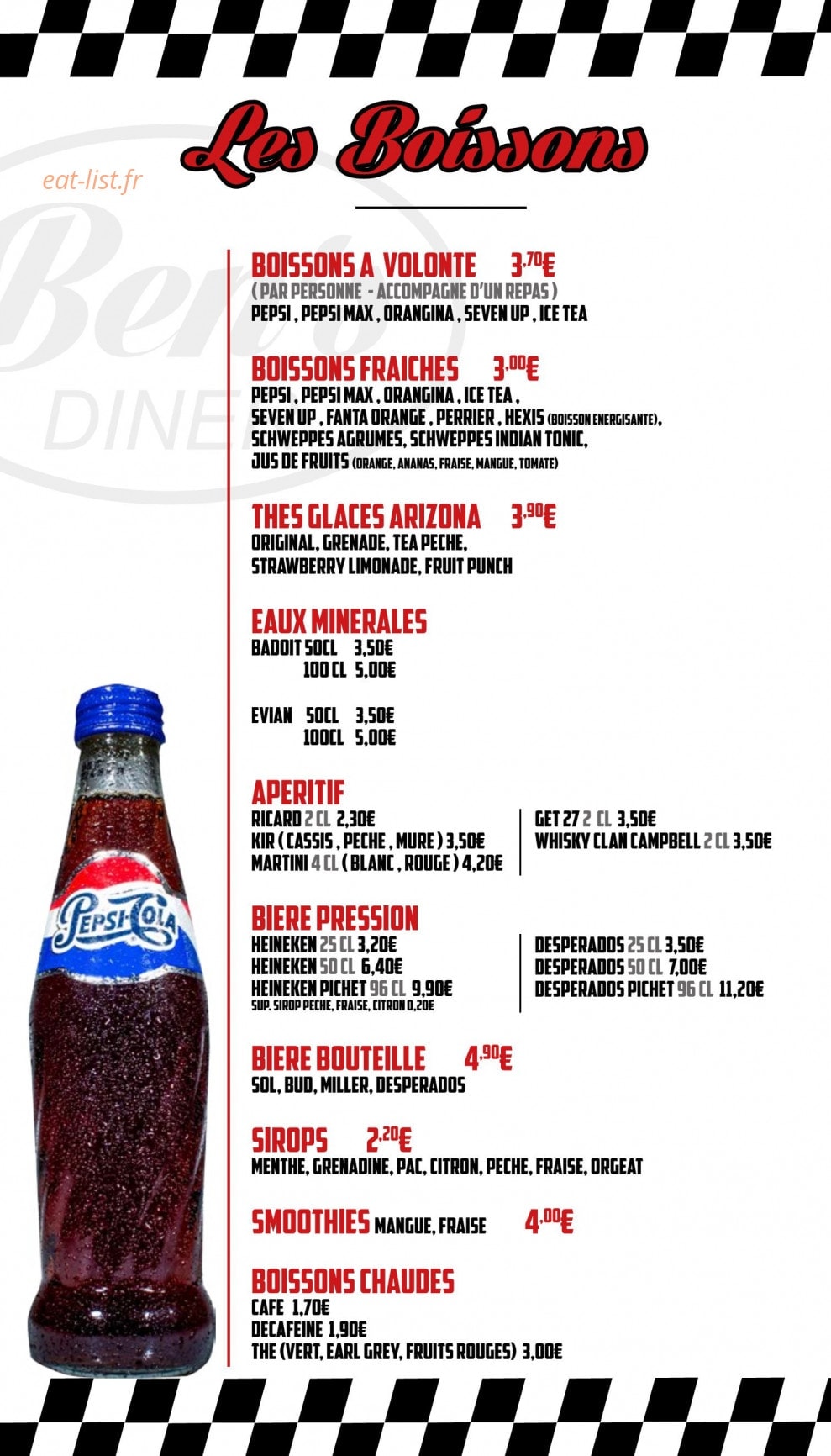 Ben's Diner — carte page 10