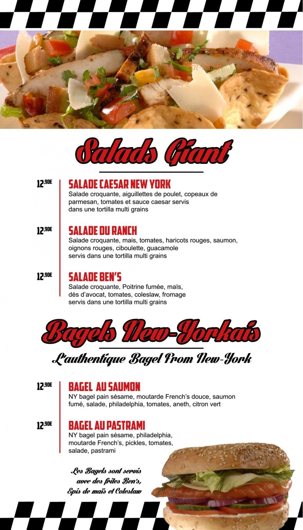 Ben's Diner — carte page 3