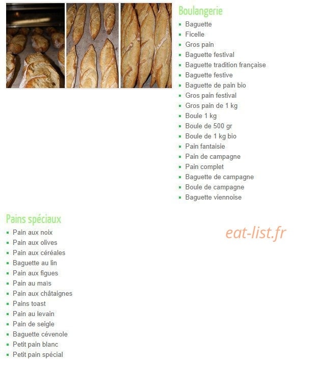 Boulangerie Courb'mandise — carte page 1