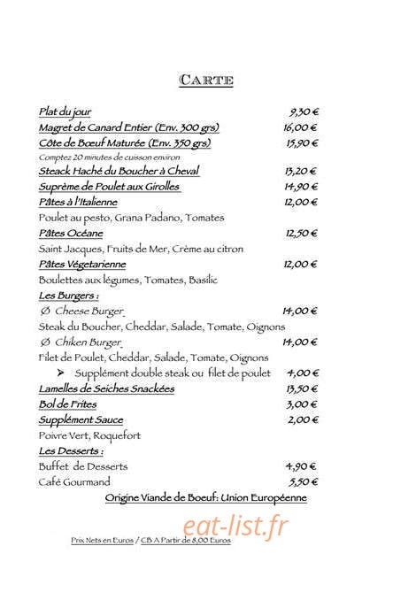 Brasserie de l'Actipark — carte page 2