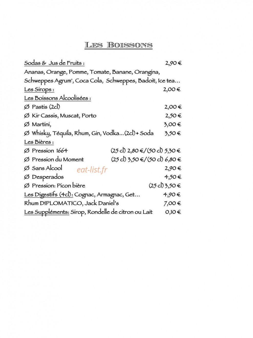 Brasserie de l'Actipark — carte page 4