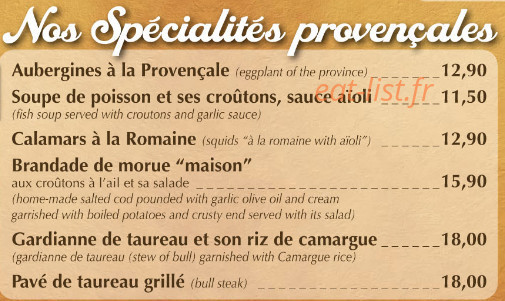 Brasserie des arènes — carte page 4