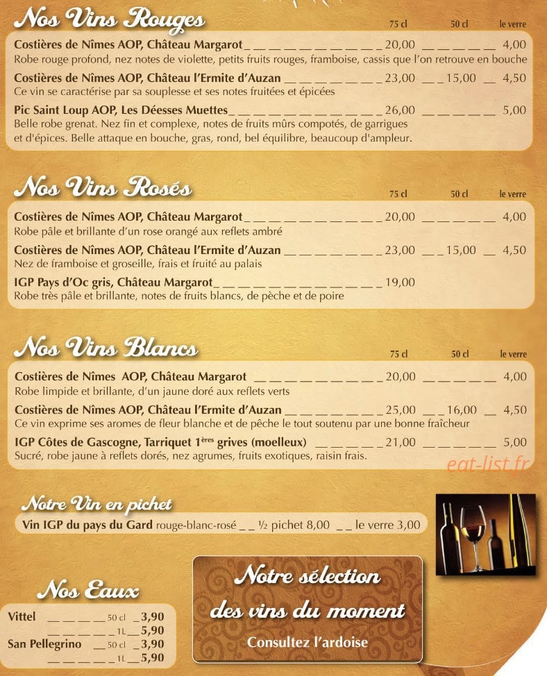 Brasserie des arènes — carte page 12
